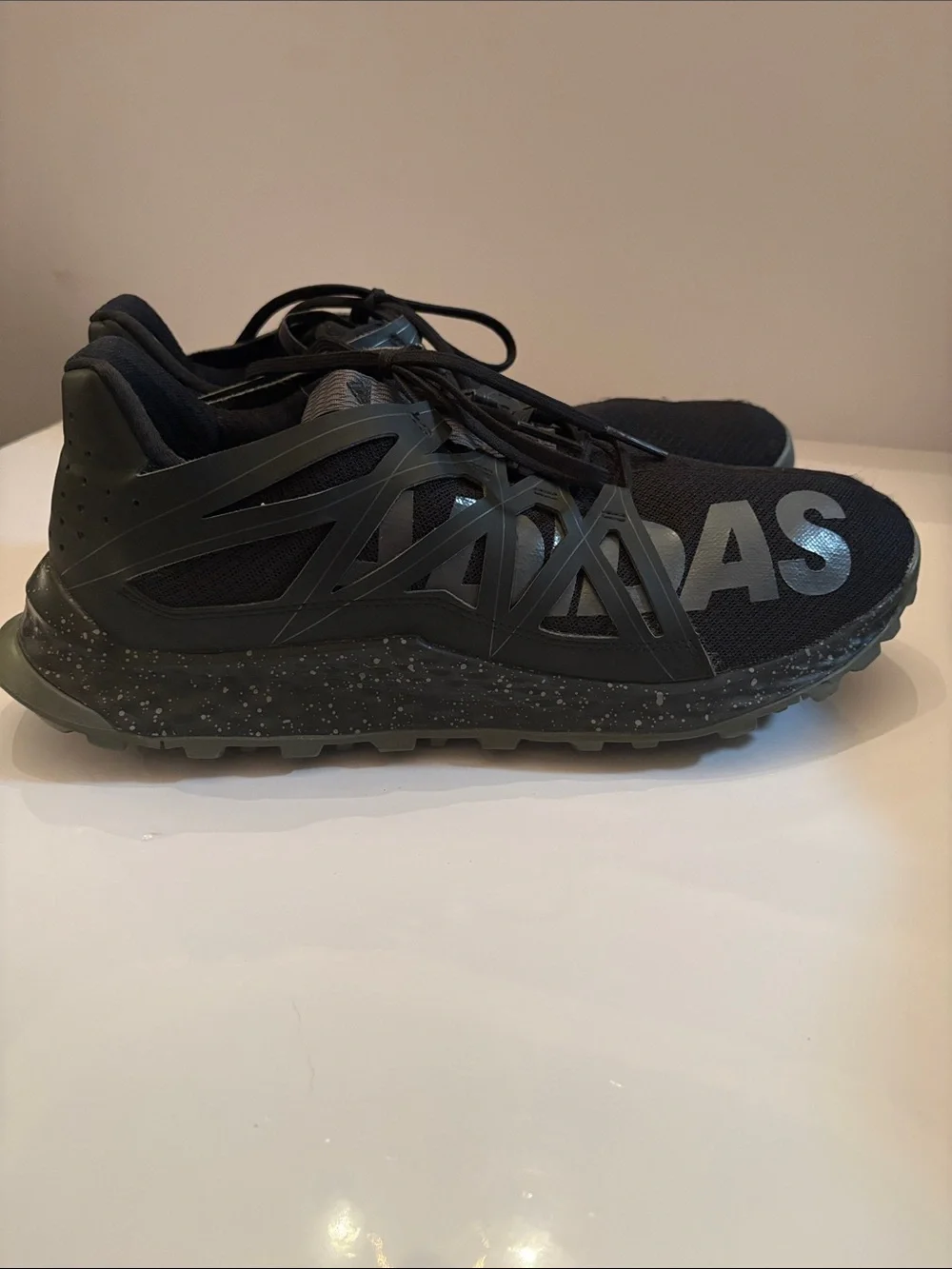 adidas Black and Gray Trail Sneakers with Large Logo